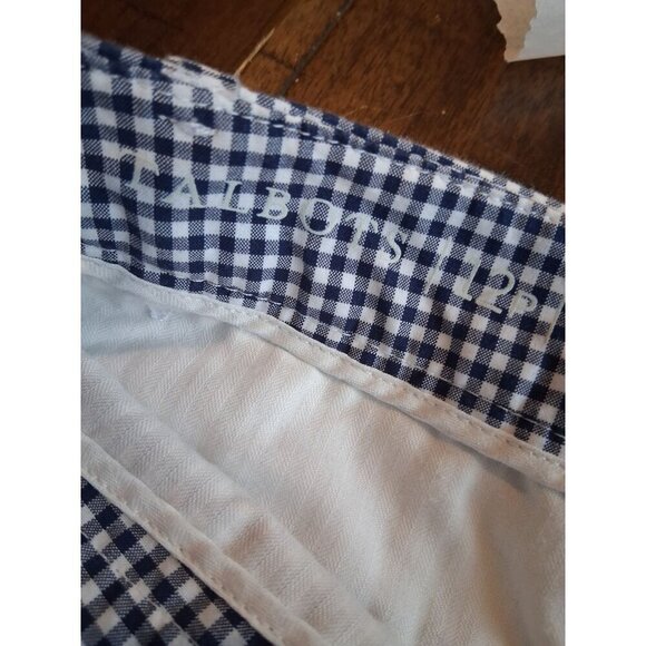 Talbots Navy Blue & White Gingham Check Cropped Pants size 12P - Picture 3 of 7